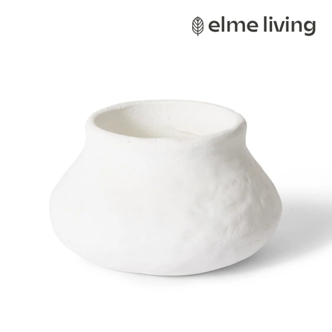 Reagan Squat Pot 21x21x12cm White