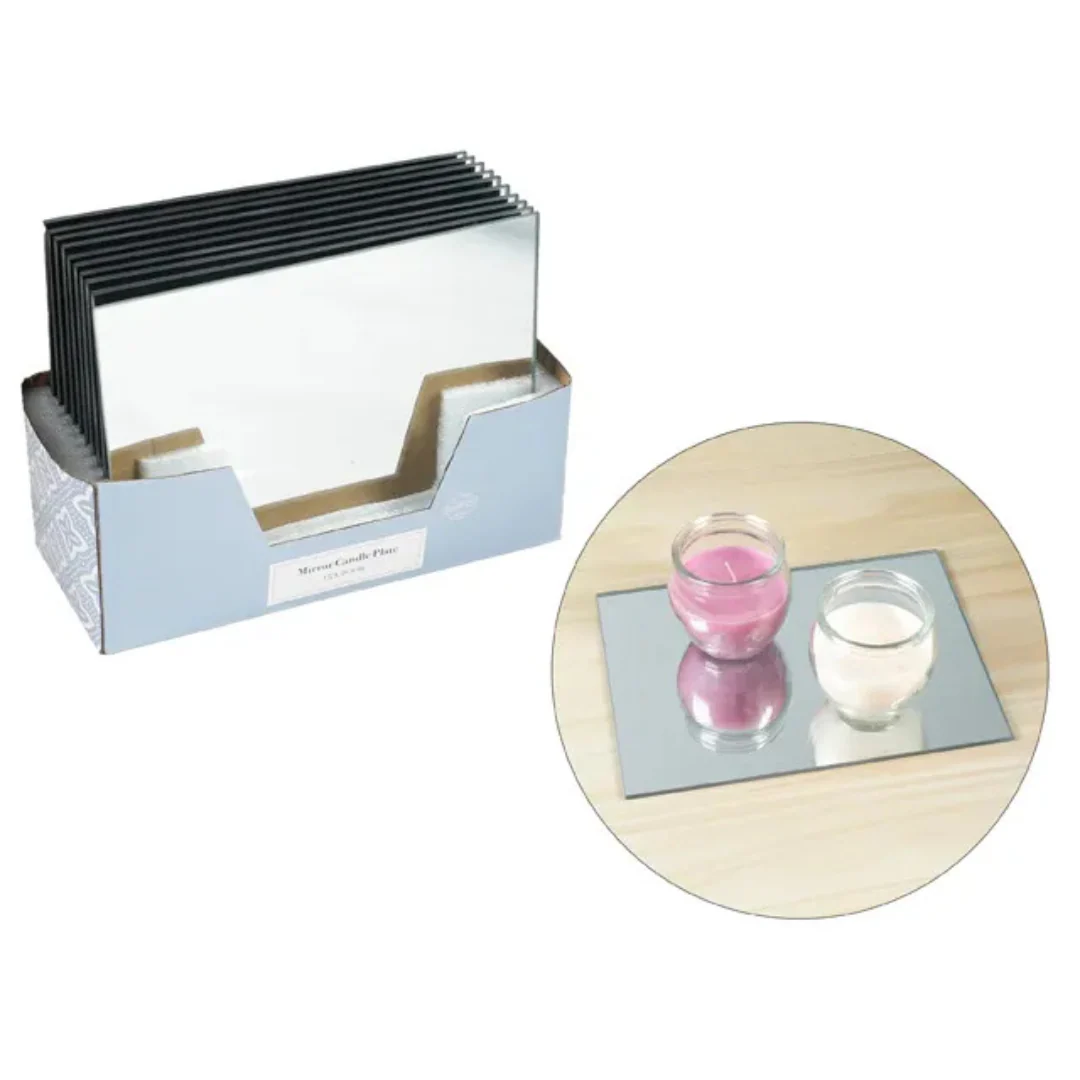 Rectangular Mirror Candle Plate Medium