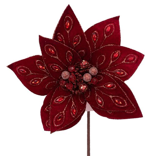 Red Jewelled Poinsettia 28cm