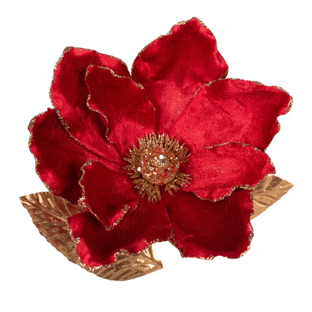 Red Magnolia with Gold Leaves 62cm - Image 3