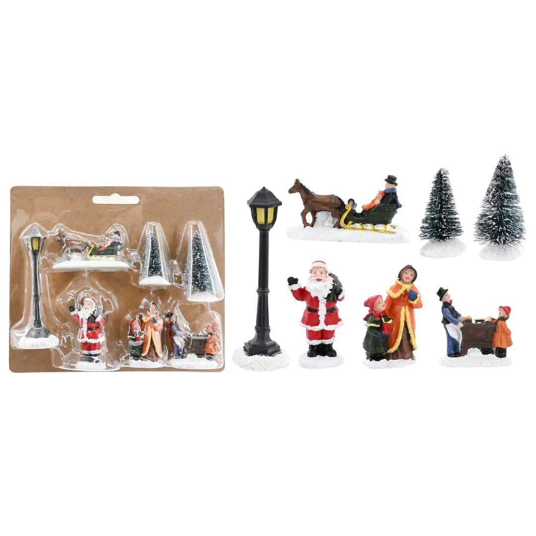 Resin Christmas Villager Figurine Set Assorted - Image 2