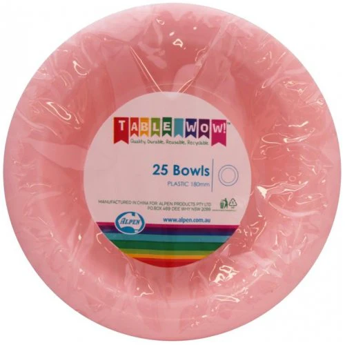 Reusable Bowl Light Pink 18cm 20Pk