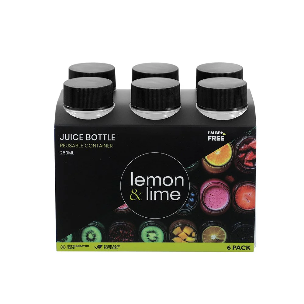 REUSABLE JUICE BOTTLE 6PK 250ML - Image 2