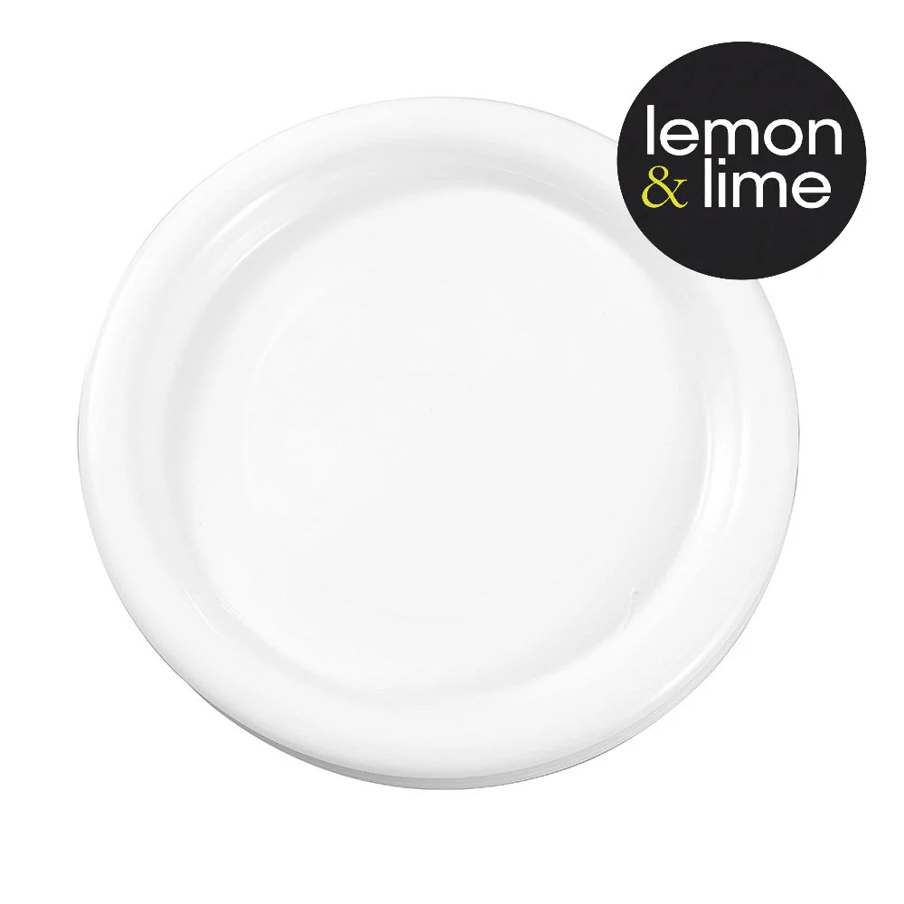 Reusable Plastic Large Serving Plate 25.5cm 20Pk Lemon And Lime - Image 3