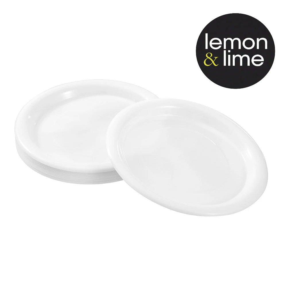 Reusable Plastic Large Serving Plate 25.5cm 20Pk Lemon And Lime - Image 5