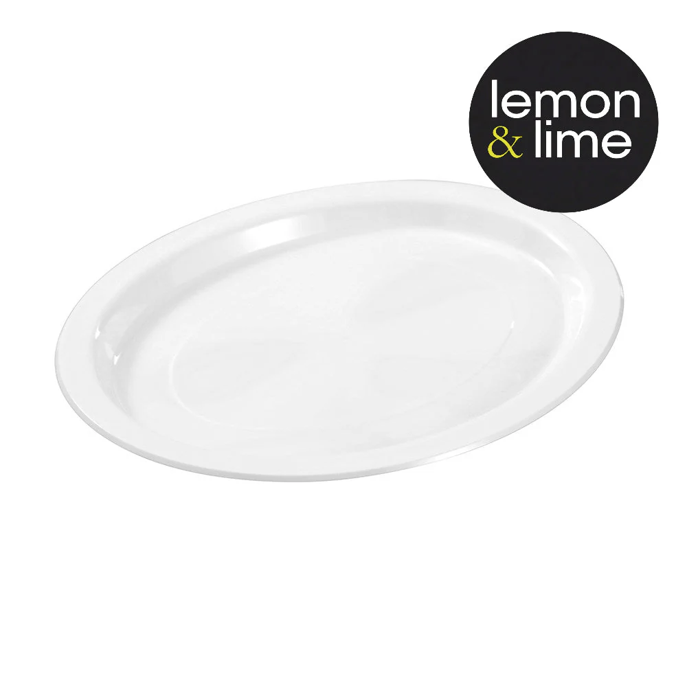 Reusable Plastic Oval Plate 31X24.5cm 20Pk Lemon And Lime - Image 5