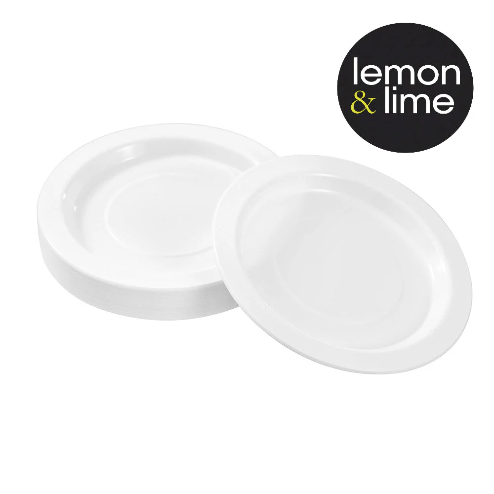 Reusable Plastic Side Plate 18cm 25Pk Lemon And Lime - Image 3