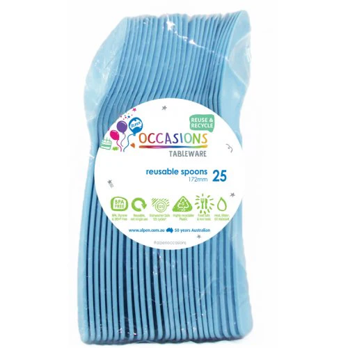 Reusable Spoons Light Blue 20Pk