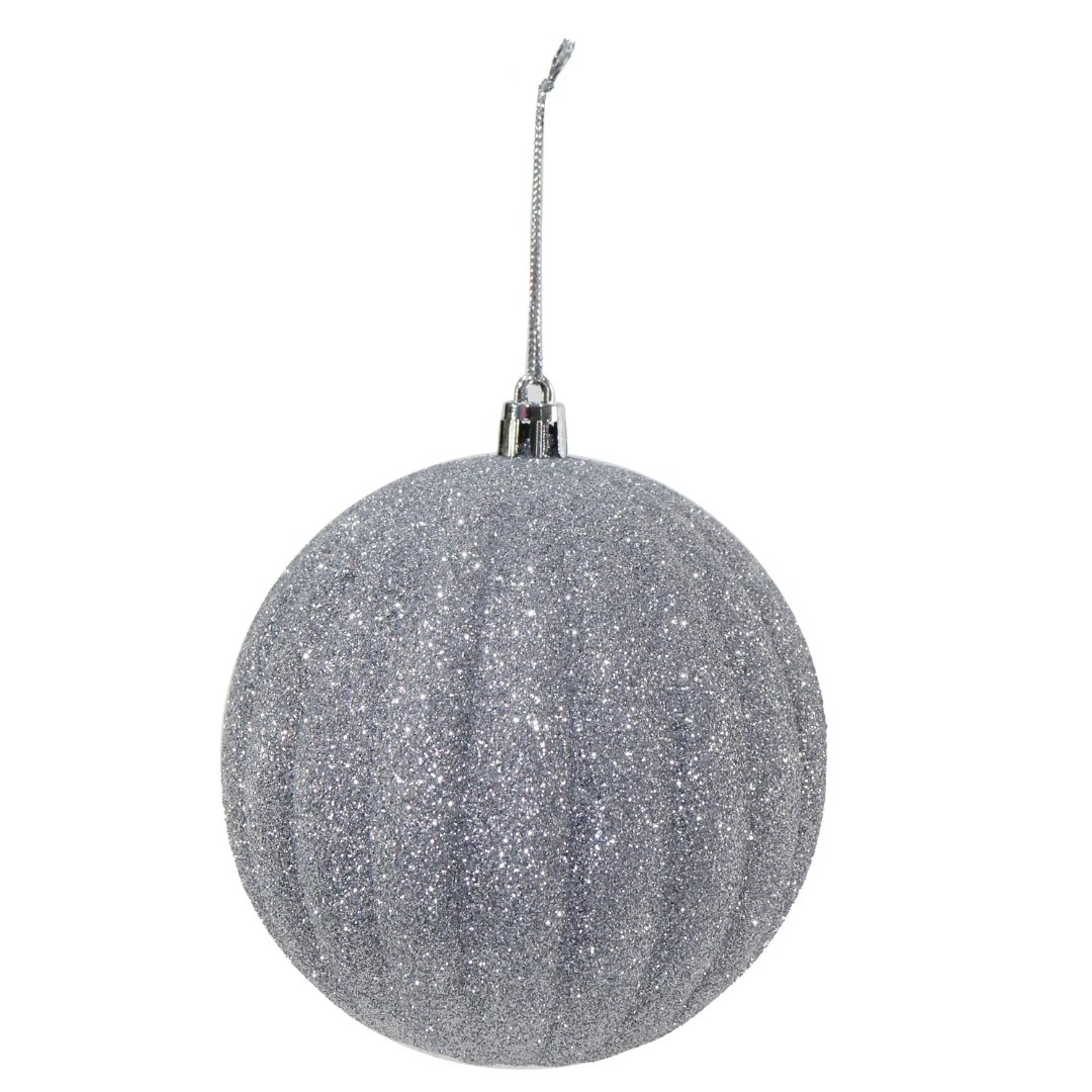 Ribbed Bauble Glitter 10cm - Image 3