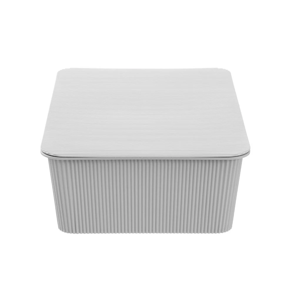 RIBBED STORAGE BASKET LIDDED 7.5L 37.5X25.5X11CM 2 ASSTD - Image 2
