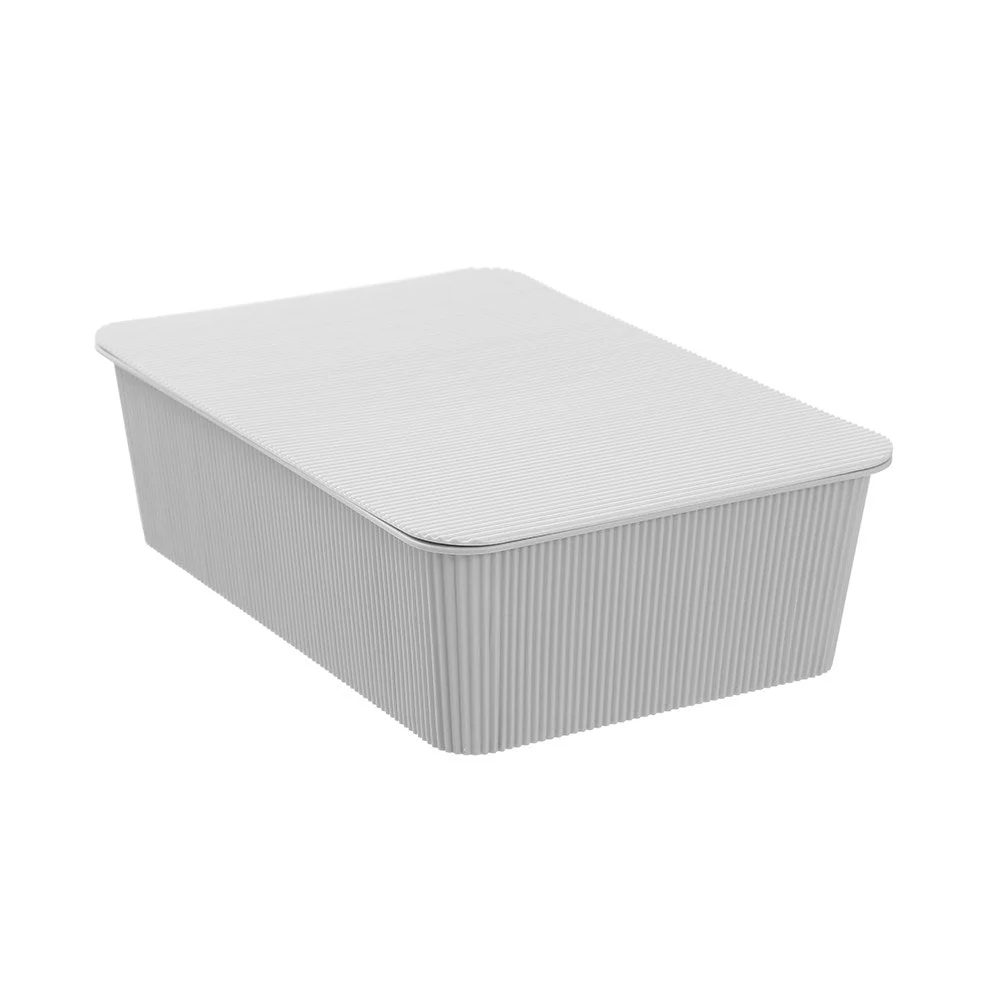 RIBBED STORAGE BASKET LIDDED 7.5L 37.5X25.5X11CM 2 ASSTD - Image 3