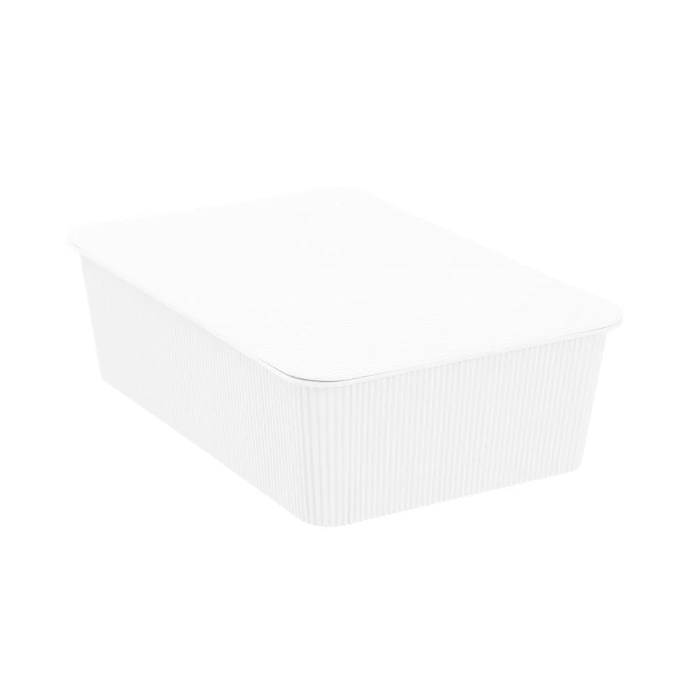 RIBBED STORAGE BASKET LIDDED 7.5L 37.5X25.5X11CM 2 ASSTD - Image 8