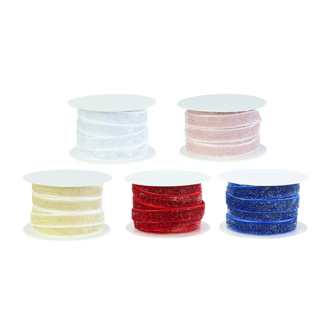 Ribbon Velvet Sparkle 10mmx2m Assorted