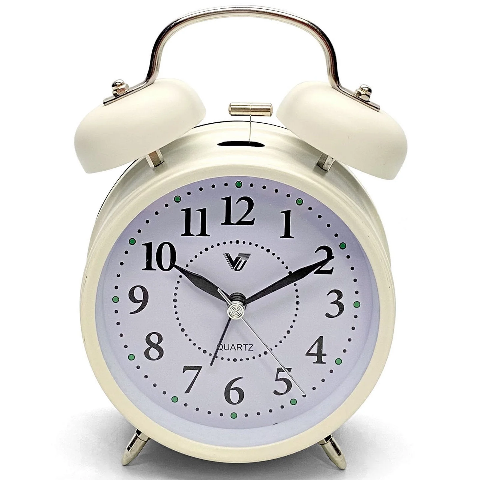 Clock Twin bells metal alarm clock 11.6x17x5.5cm Black - Red-White 3 asst - Image 3