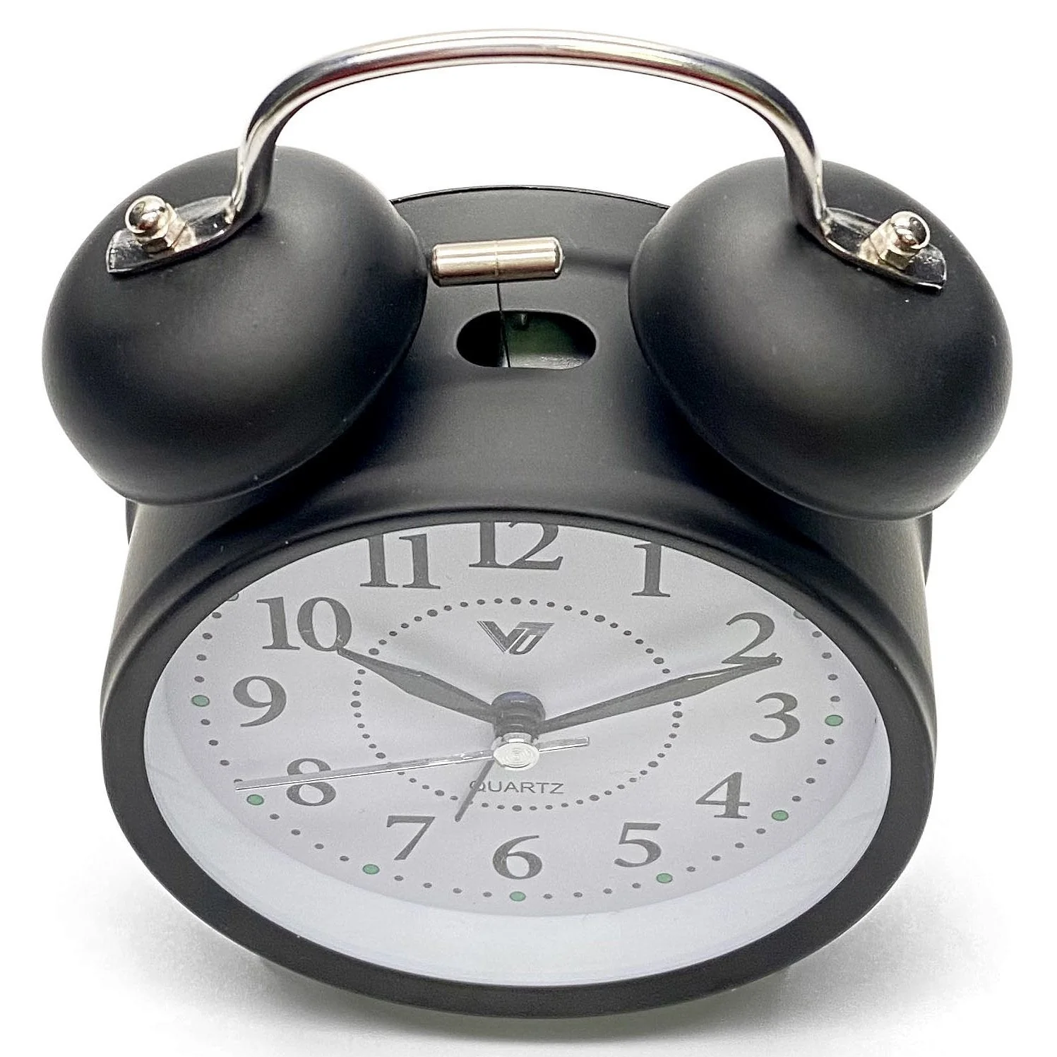 Clock Twin bells metal alarm clock 11.6x17x5.5cm Black - Red-White 3 asst - Image 4