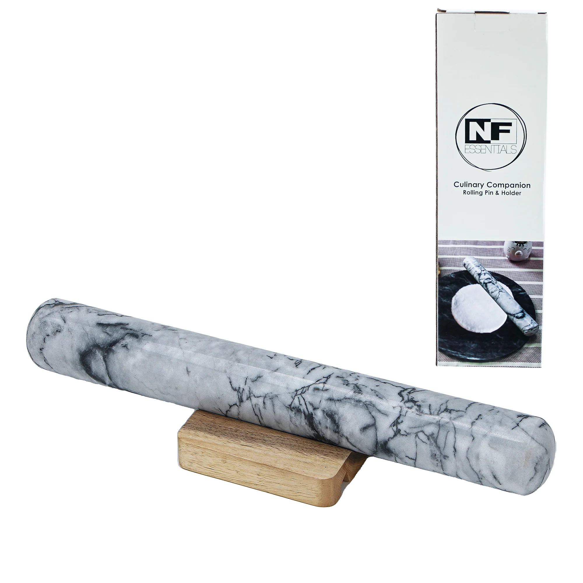 Rolling Pin&Holder 4x30Marble