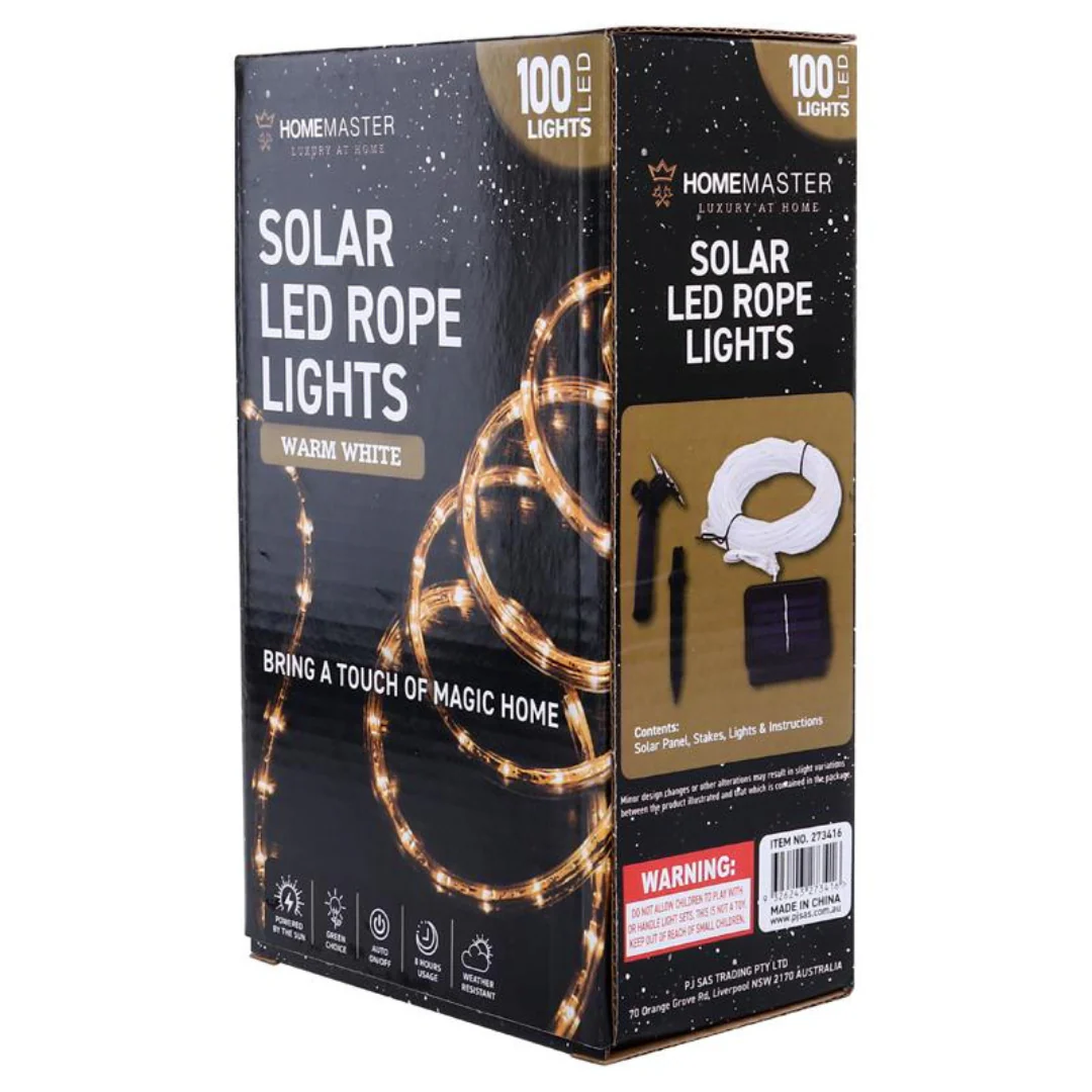 Rope Light Solar 100 LED 1200cm Warm White 8 Functions - Image 4