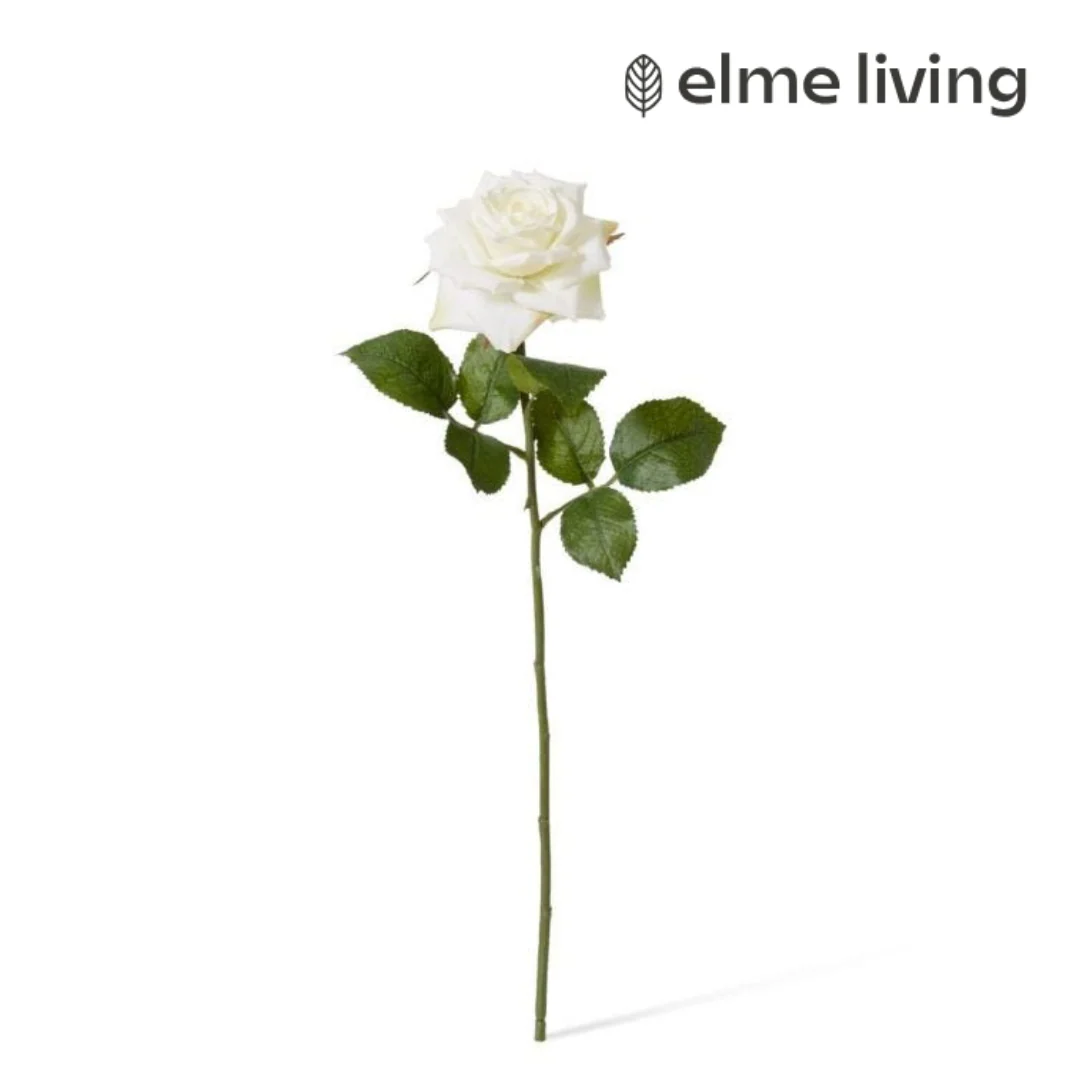 Rose Classic Stem White 9x7x46cm