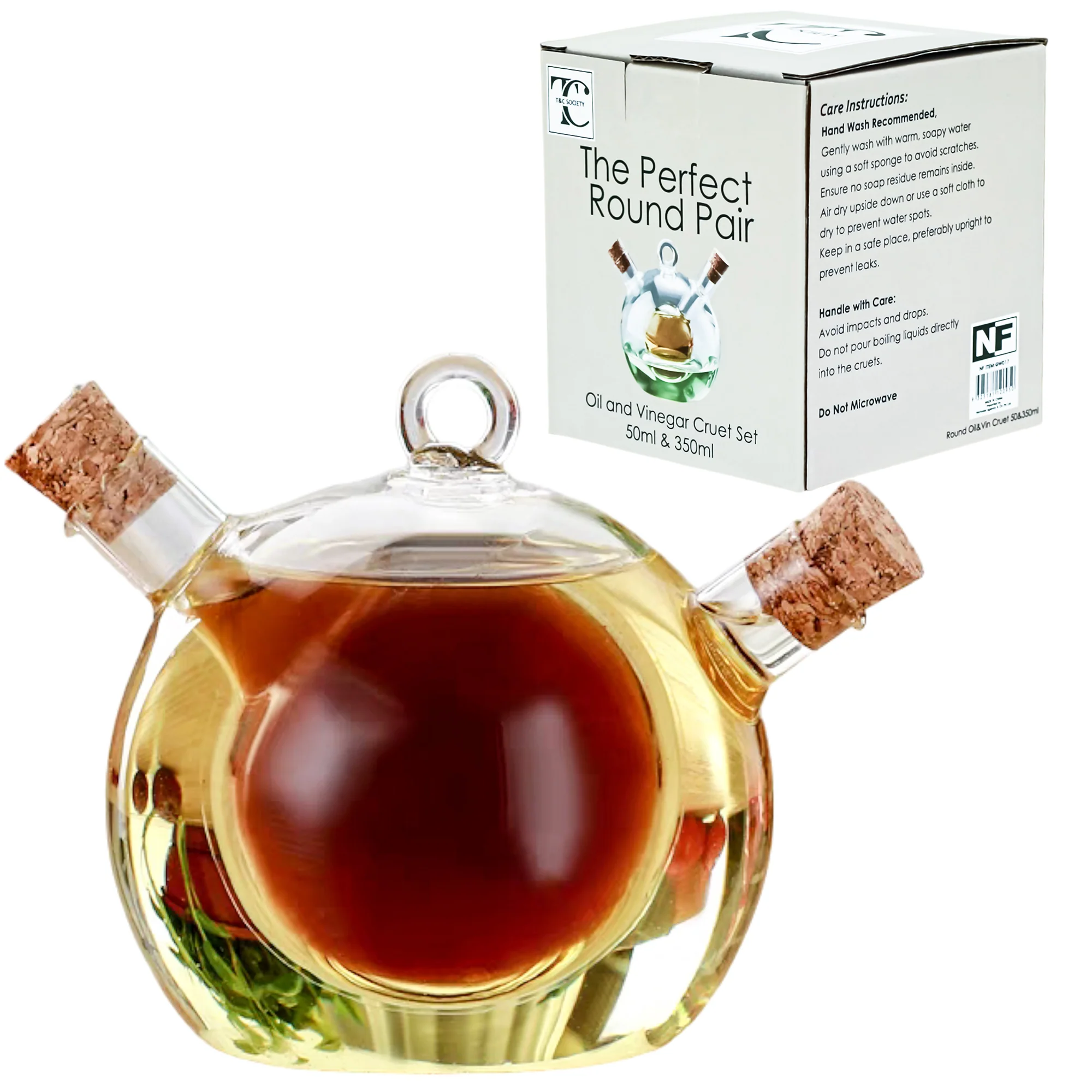Round Oil&Vin Cruet 50&350ml