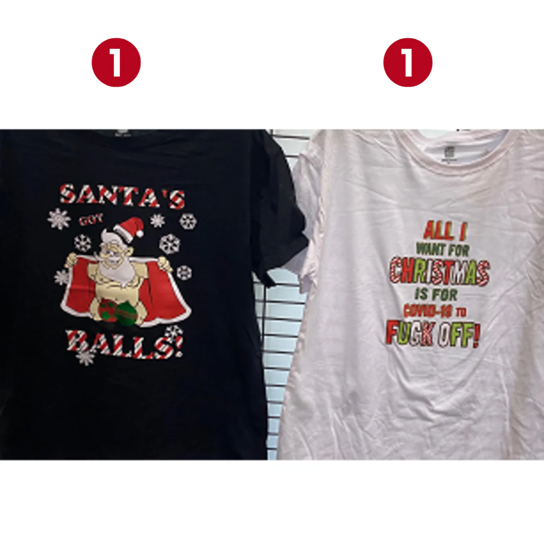 Rude Christmas Tshirt 2 Asstd