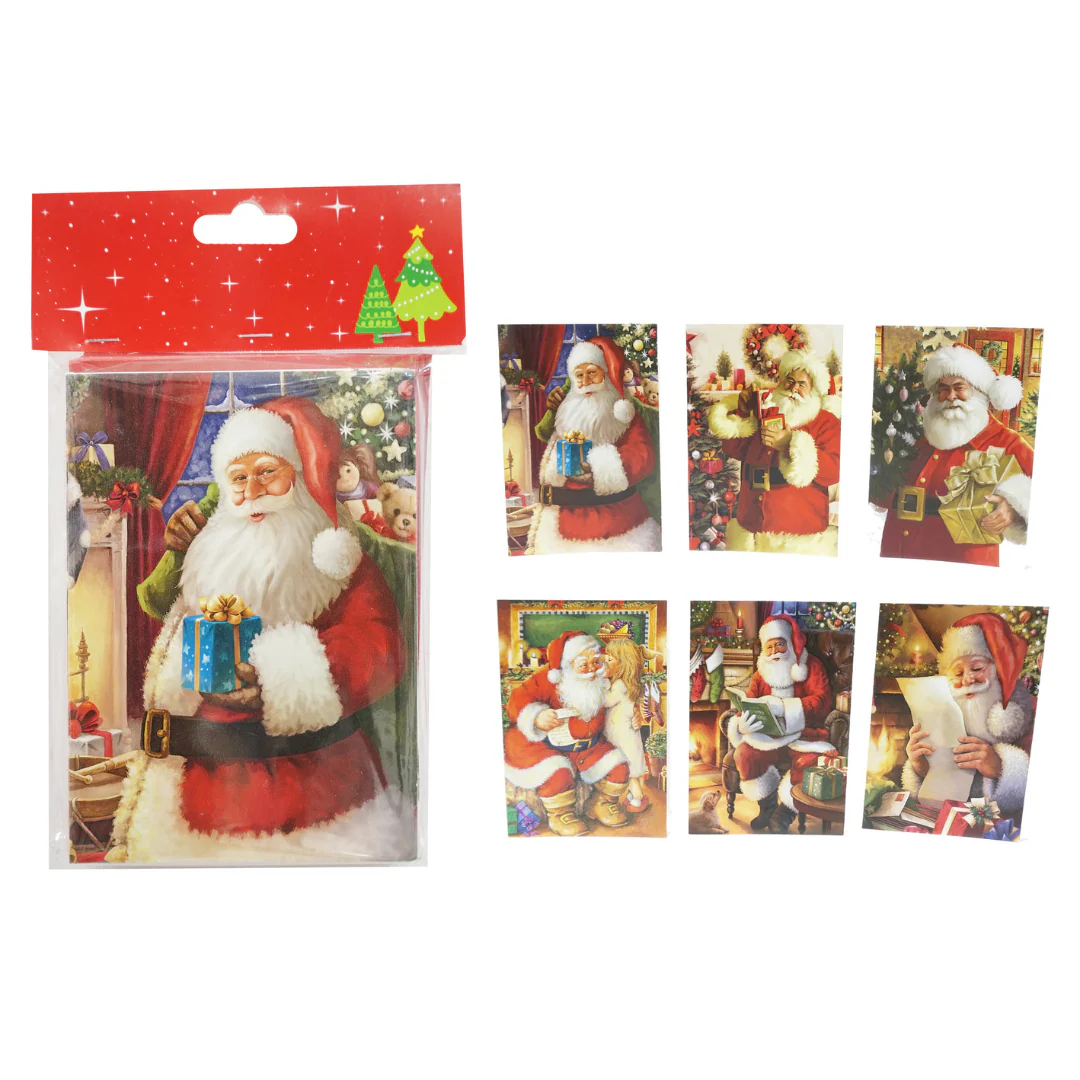 Santa Claus Cards 18pk 3 Asstd