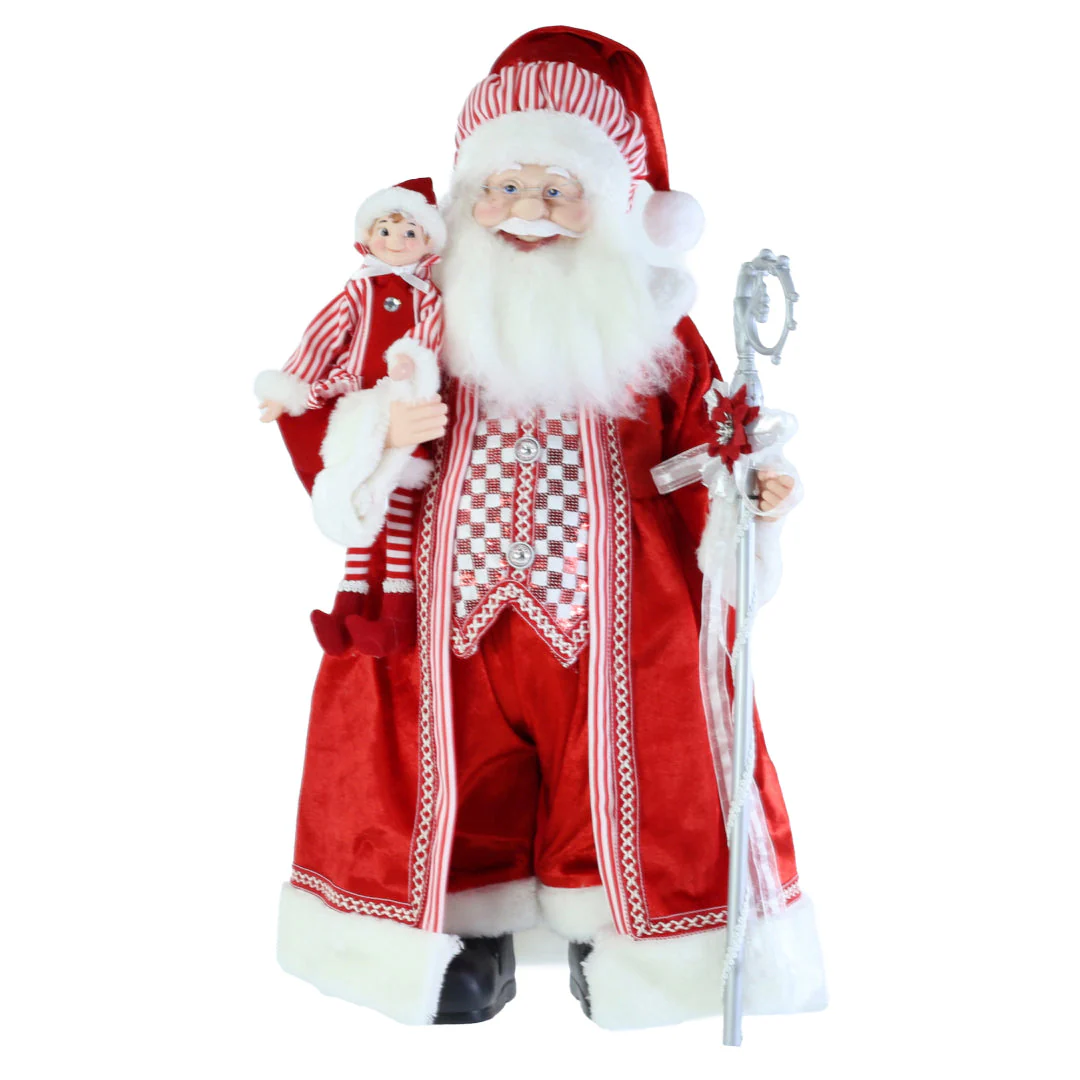 Santa Figure Long Coat with Elf 65cm Assorted - Image 3