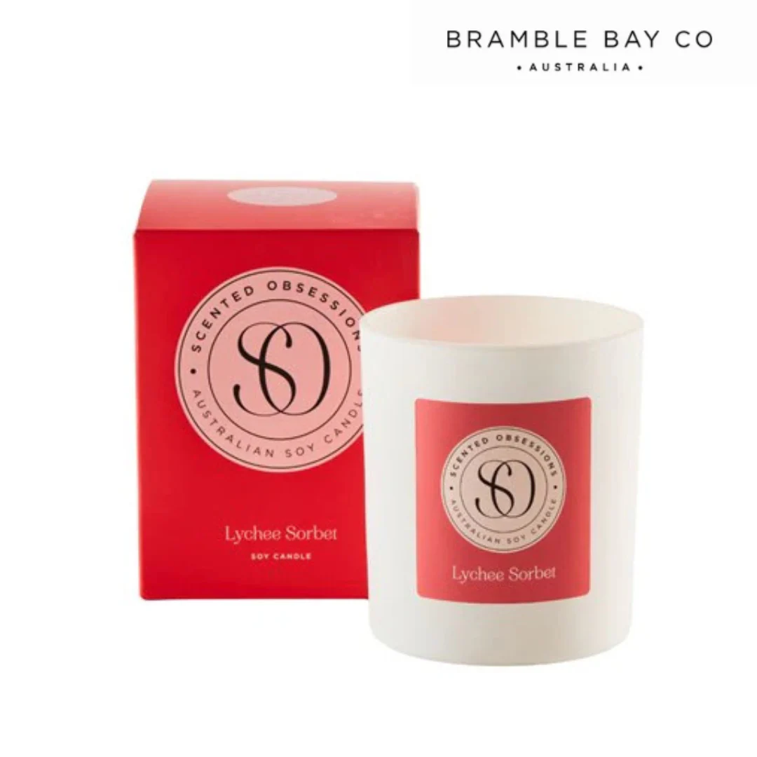 Lychee Peony Candle 300g Scented Obsessions - Image 2
