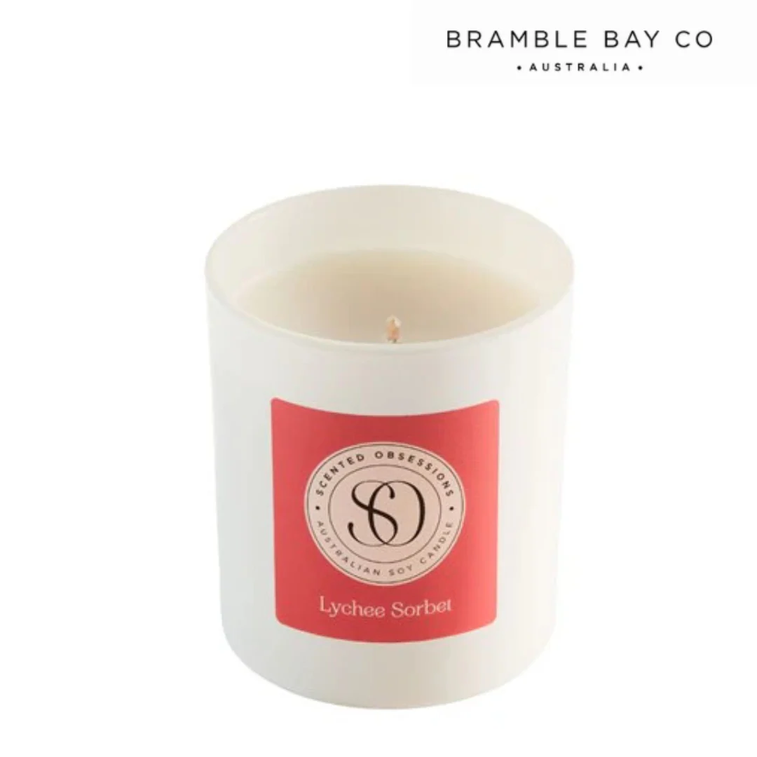 Lychee Peony Candle 300g Scented Obsessions - Image 3