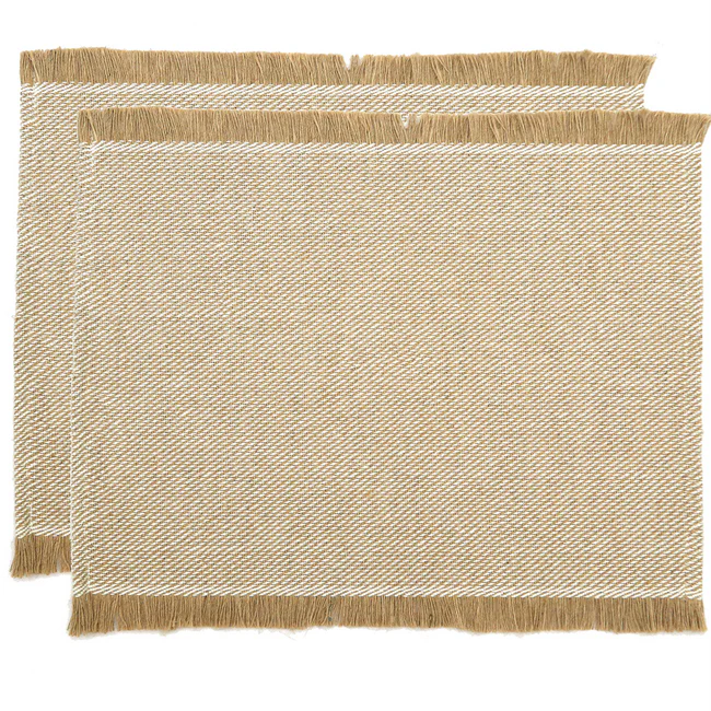 Set of 2 Bio Jute Placemat33x45 White