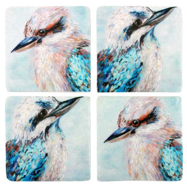 Set of 4 Kookaburras ResinCoaster10