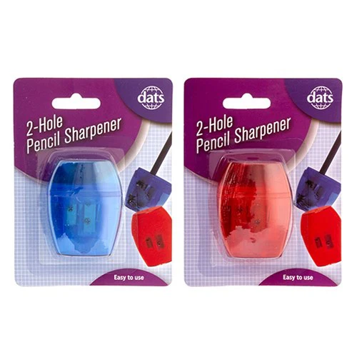Sharpener Pencil Cylinder 2 Hole Assorted Colours
