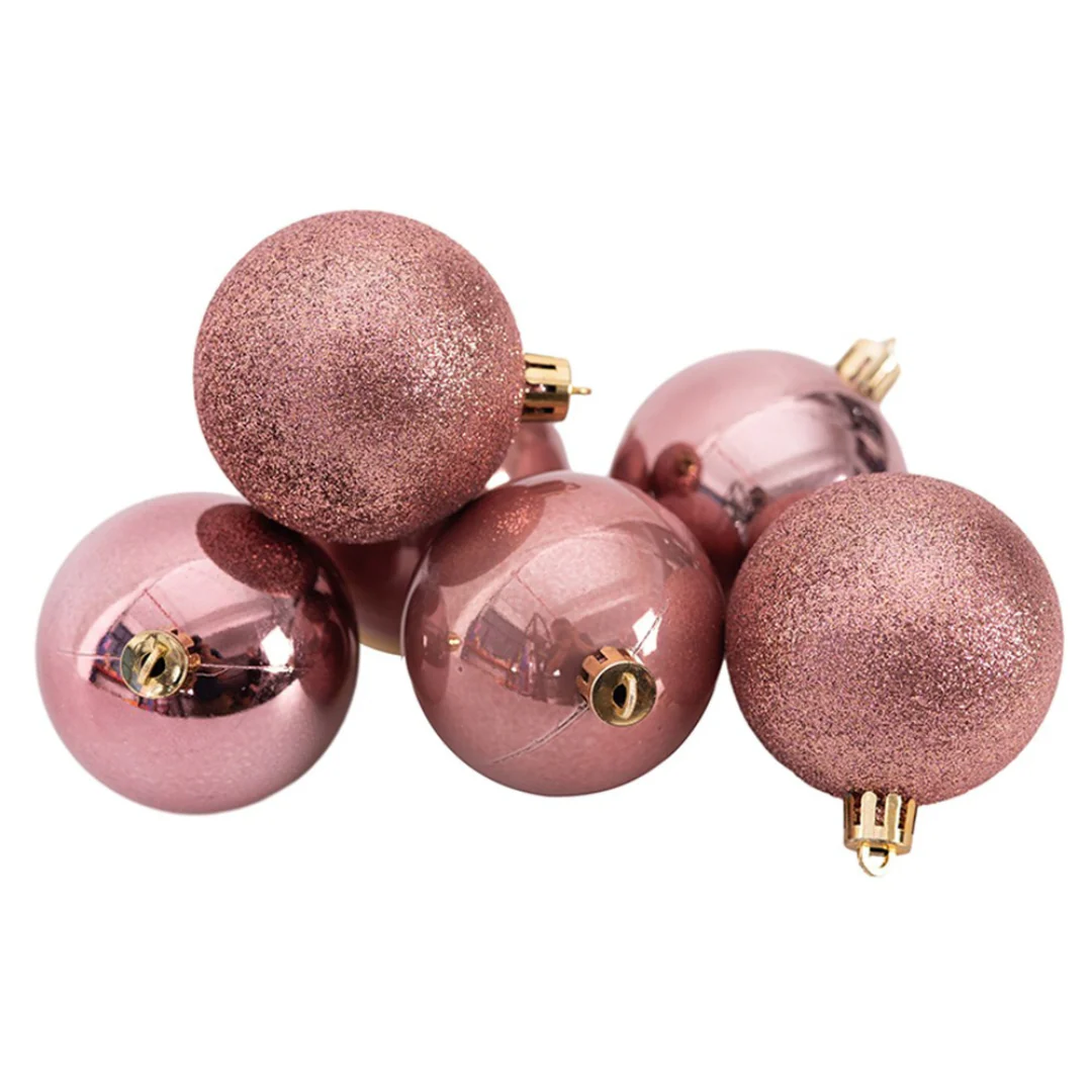 Shatterproof Baubles 6x6cm Rose