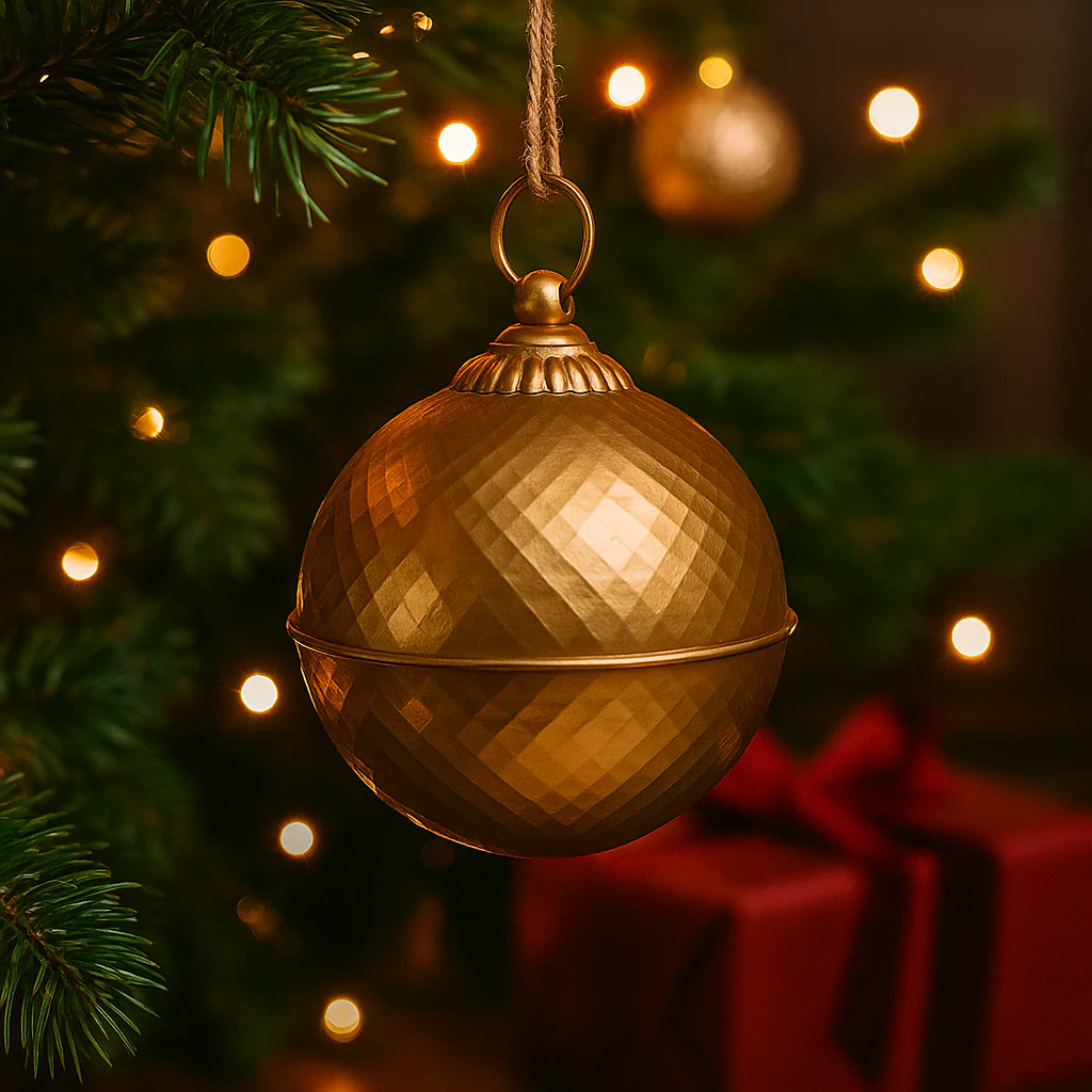 Shiny Gold Metal Bell 17.5cm