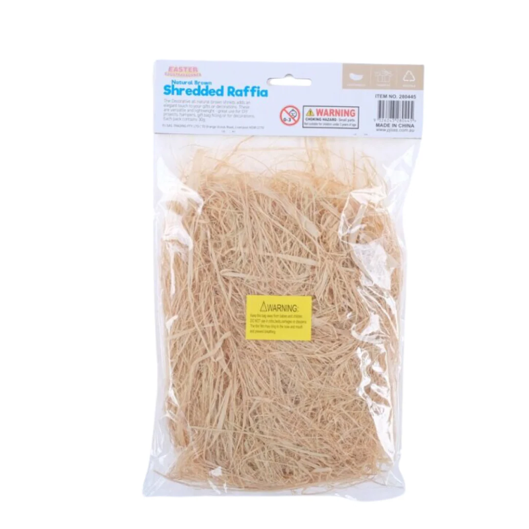 Shredded Raffia 30g Natural Brown - Image 2