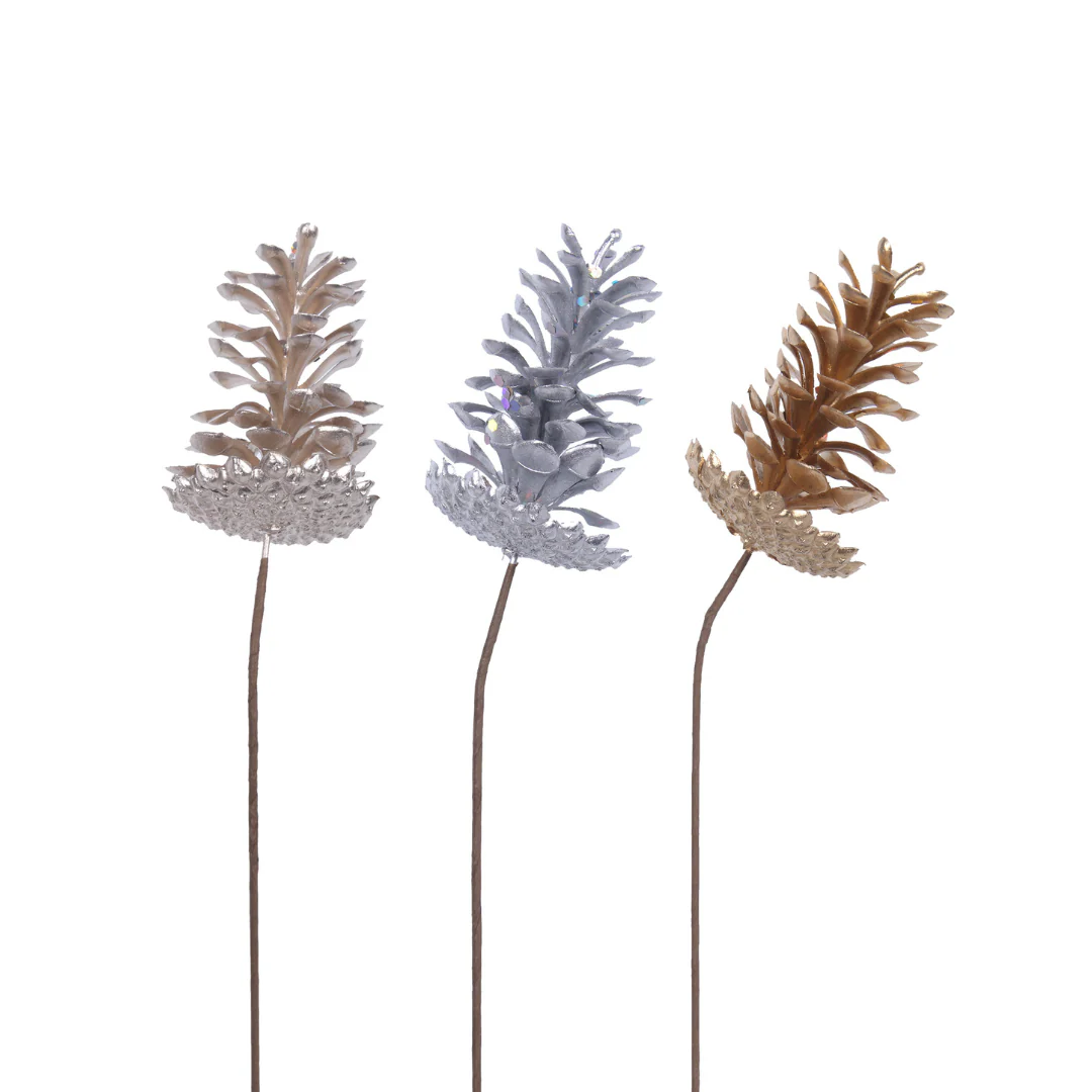 Single Pine Cone Stem 40cm - Image 2