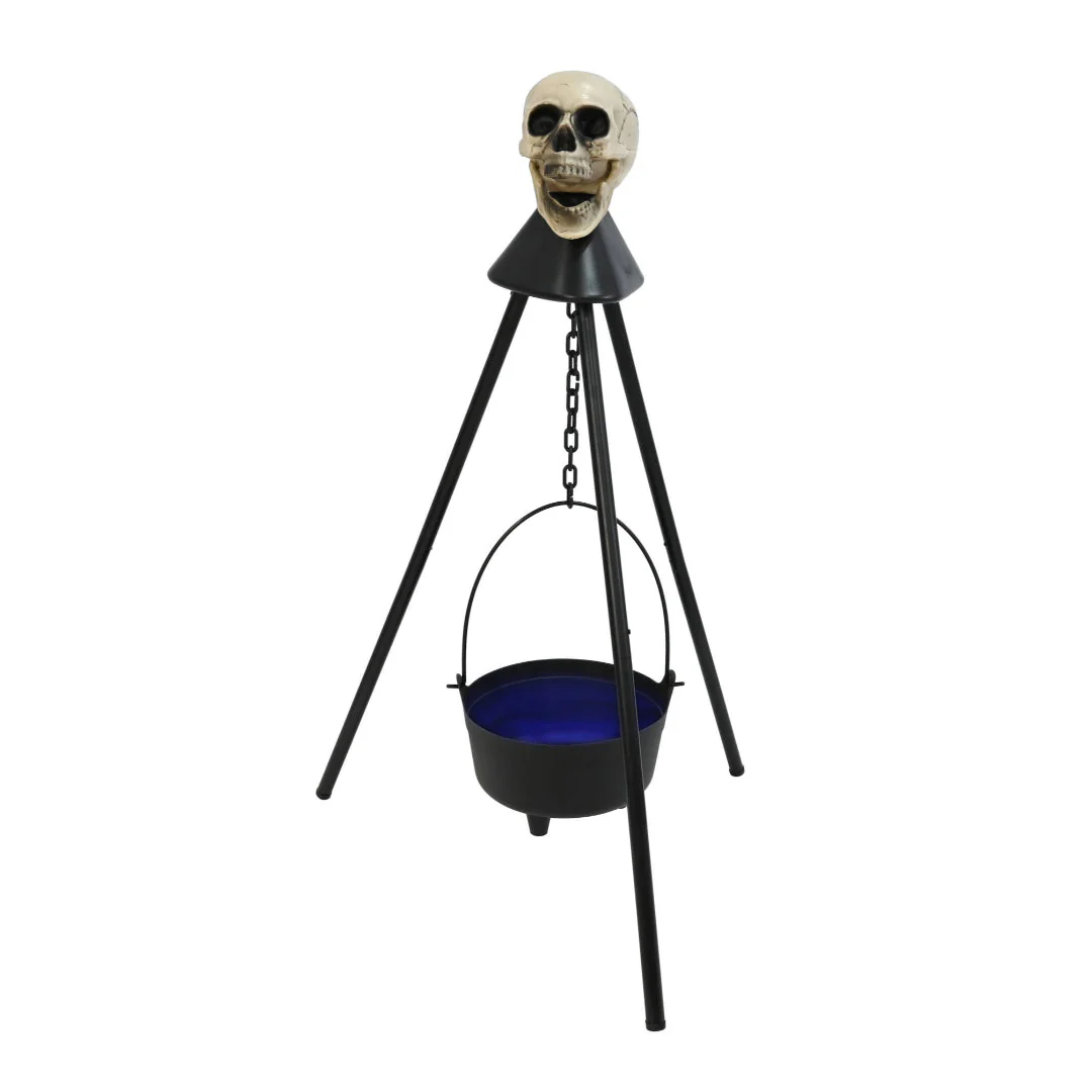Skull Hanging Cauldron Battery Operated 1m