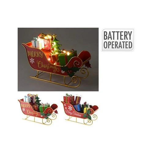 Sleigh With Presents & Led 27cm Battery Operated