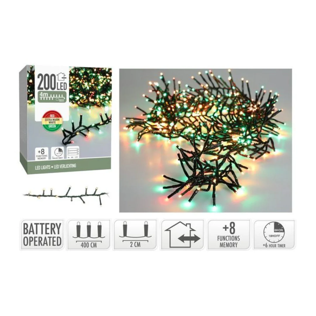 Snake Lights 200Led Christmas Ip44 Battery Operated 4M