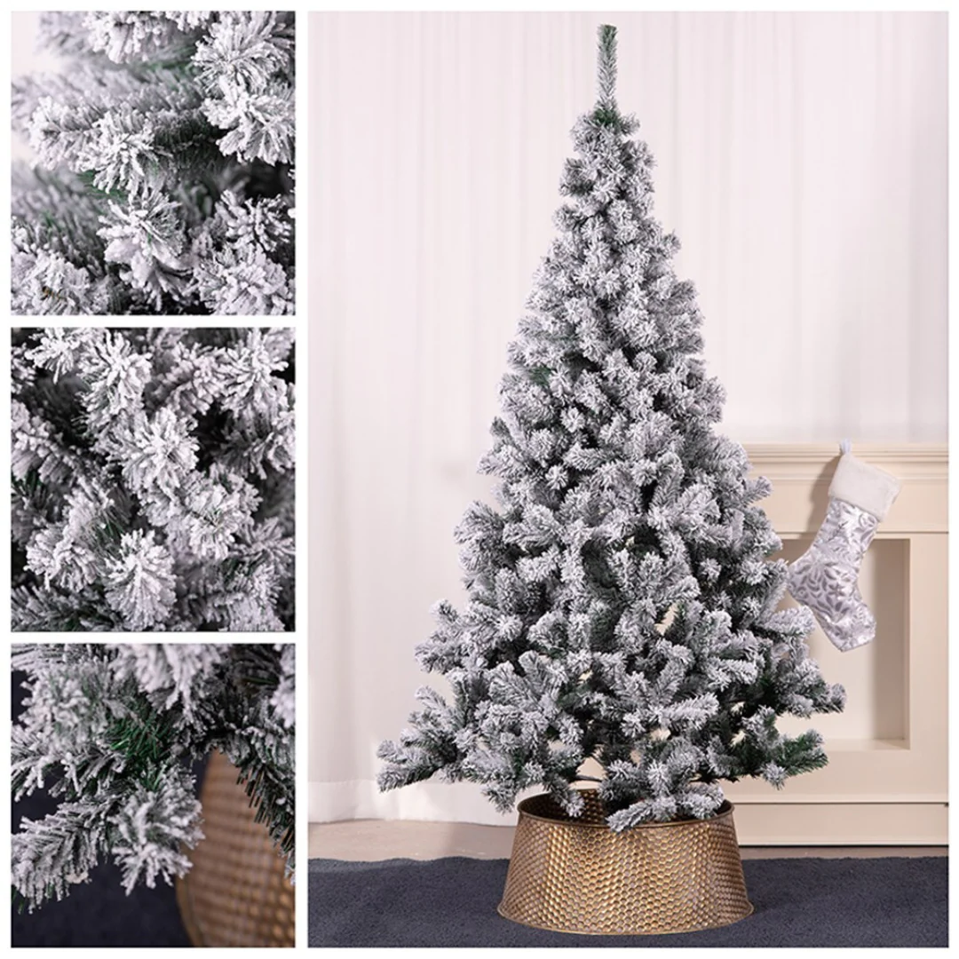Snowcapped Christmas Tree 210cm 650 Tips with Metal Base 60cm - Image 2