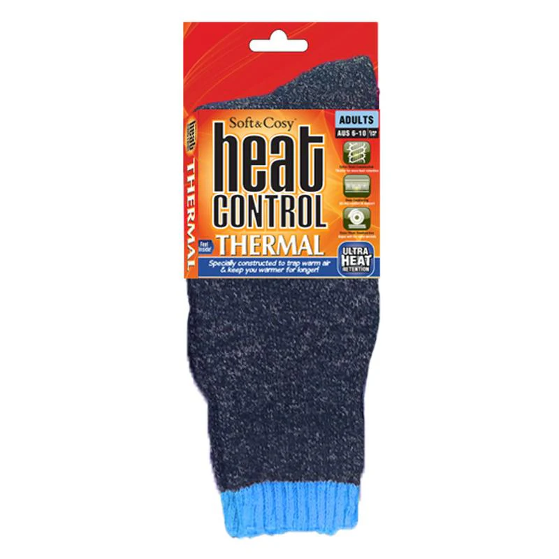 Socks Womens Heat Control Thermal Crew Cut 3pk Coloured Pink, Purple & Blue