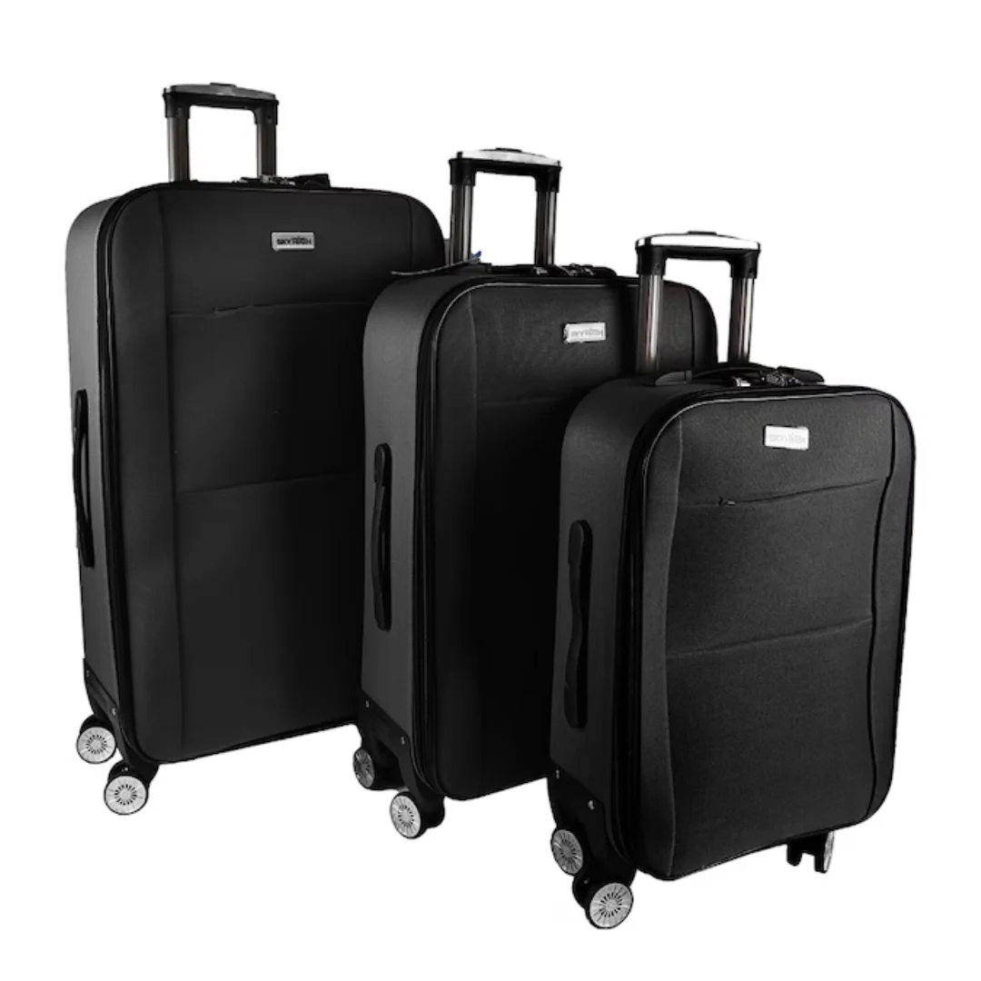 Soft Case Luggage Set of 3 - Black