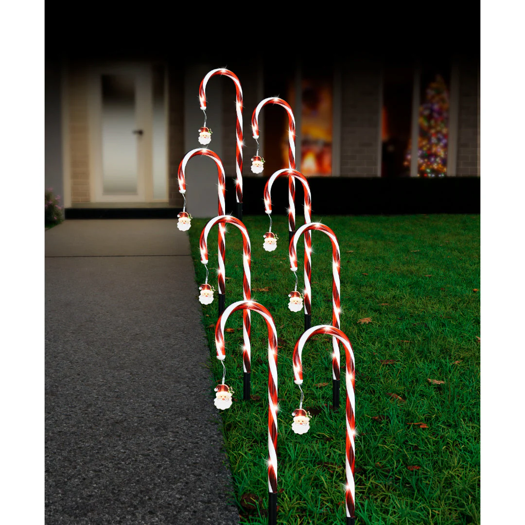 Solar Candy Cane With Santas 8pk - Image 5