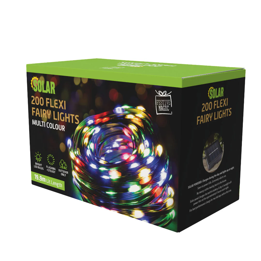 Solar Flexi Cable Fairy Lights 200 Assorted - Image 6