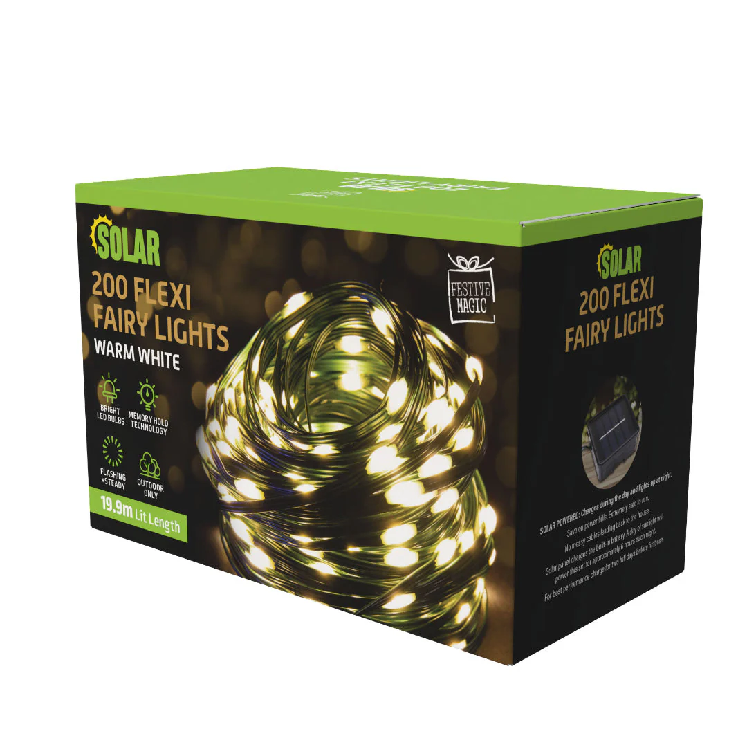 Solar Flexi Cable Fairy Lights 200 Assorted - Image 7