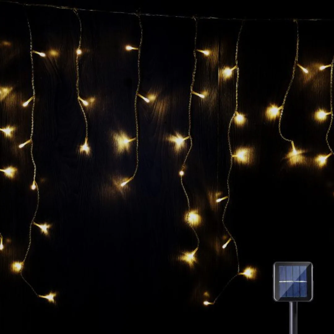 480 led Solar Icicle Light Warm White 14.25m