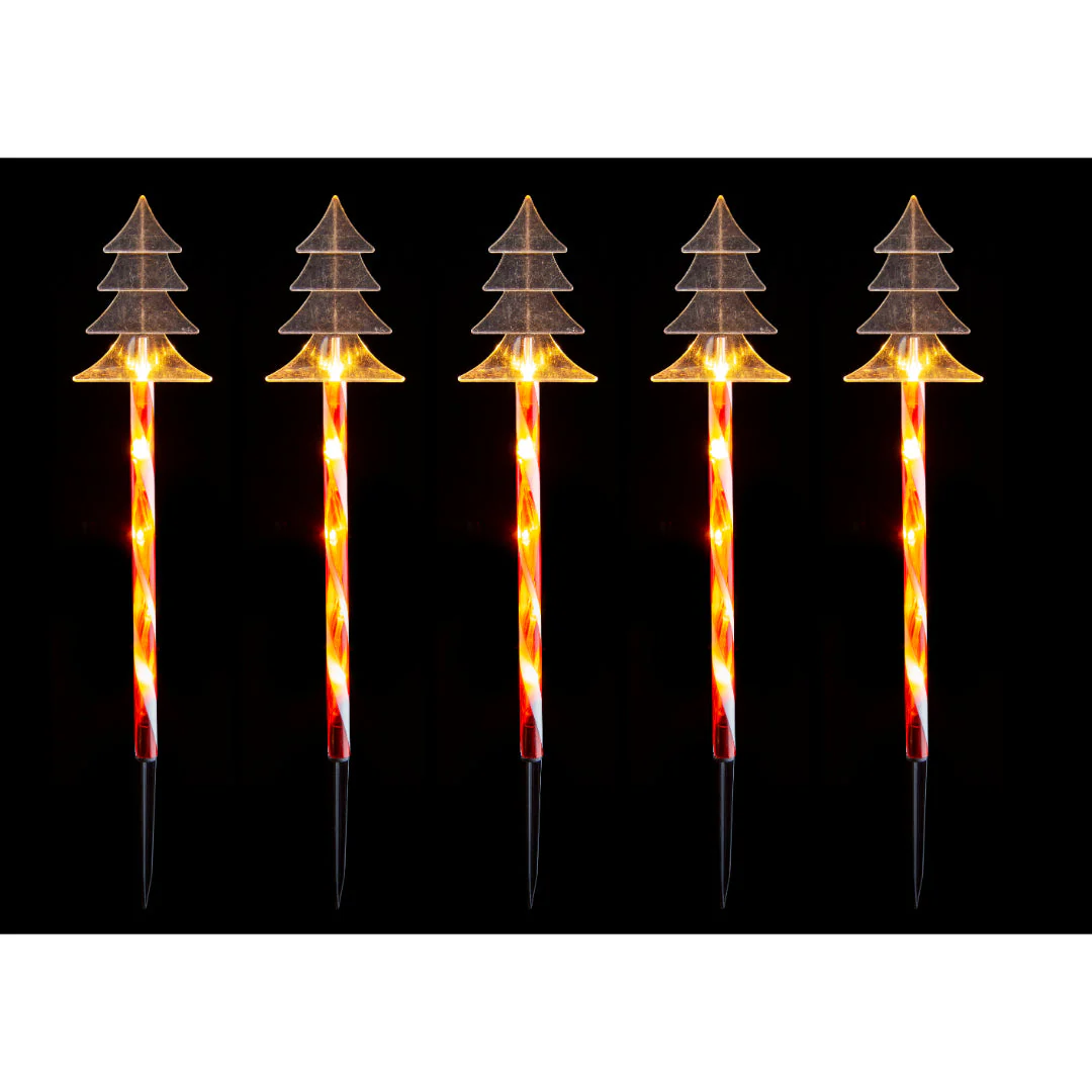 Solar LED Candy Tree/Star Path Lights 5pk Assorted - Image 5