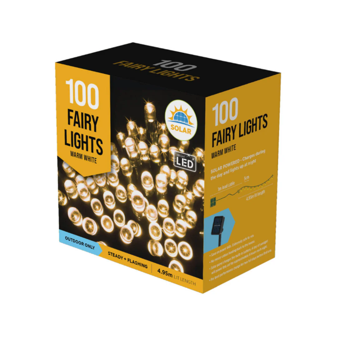 Solar LED Fairy Lights 100 Warm White