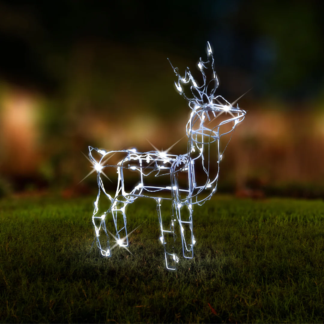 Solar LED Reindeer White