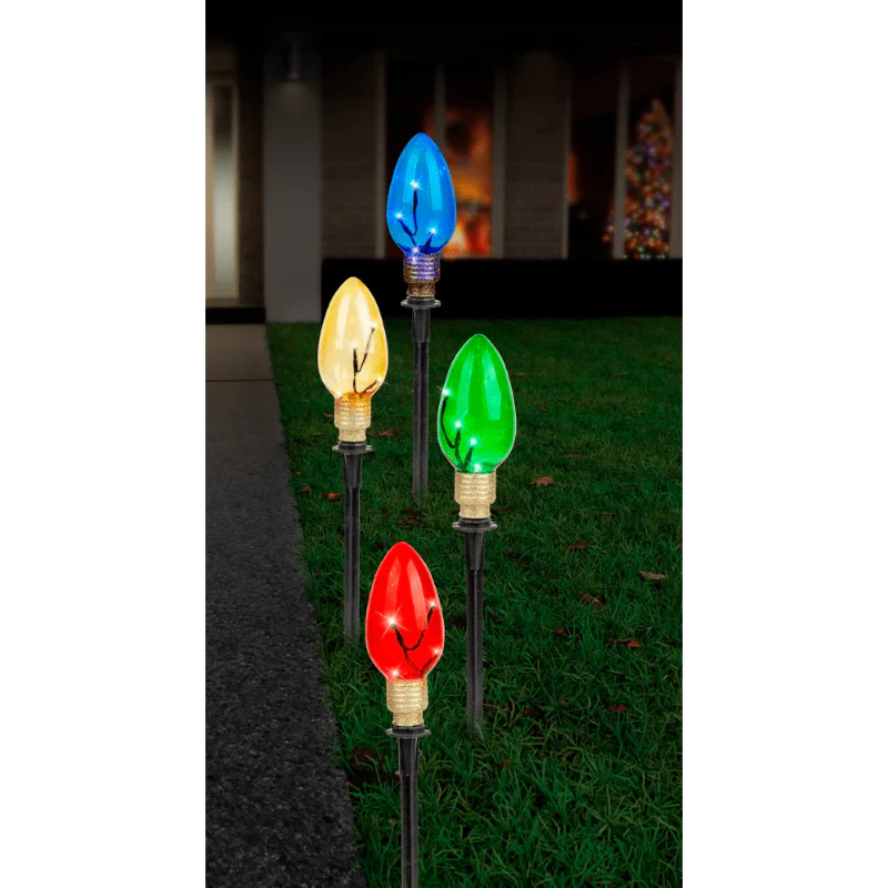 Solar Lightbulb Path Lights 4Pc - Image 2