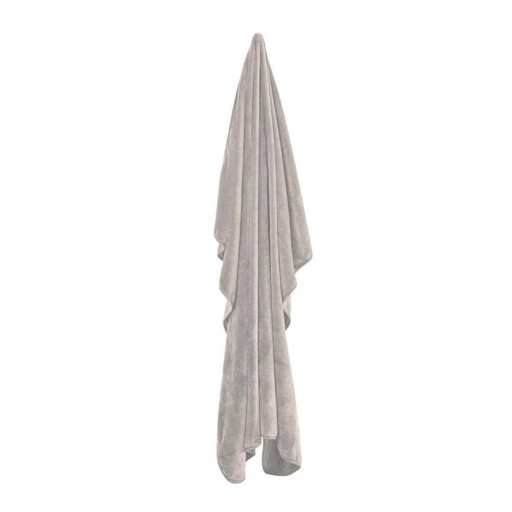 Solid Faux Mink Blanket 220x240cm 600gsm Grey Beige - Image 3